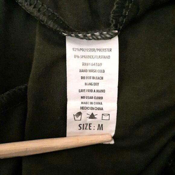 Leggings Depot Joggers Track Cuff Sweatpants Size Medium Pockets Olive Green - Picture 11 of 11